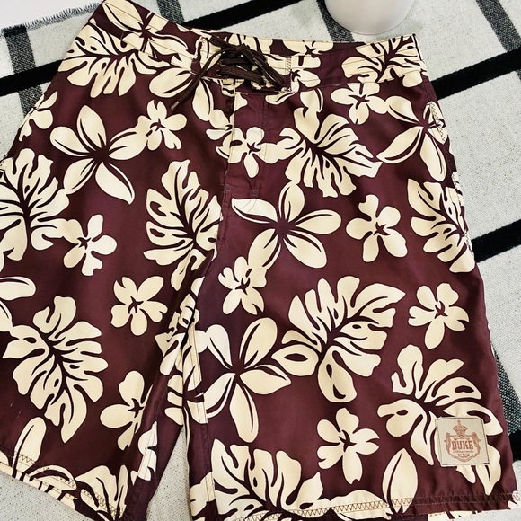 🌺 Authentic Hawaii Duke Kahanamoku Hawaiian Board Shorts Swim Trunks Flowers - Picture 2 of 12